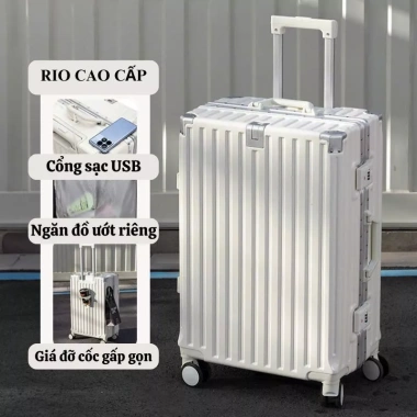 Vali kéo du lịch Rio nhôm, khóa mã số, cổng USB, size 20-28, chỉ 399k - sinh viên du học