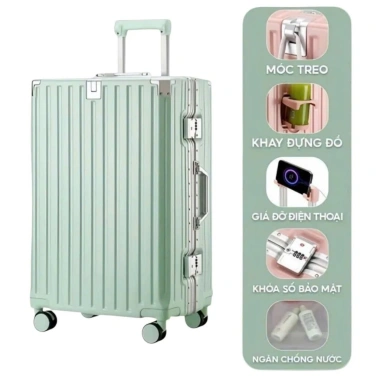 Vali kéo du lịch Rio nhôm, khóa mã số, cổng USB, size 20-28, chỉ 399k - sinh viên du học