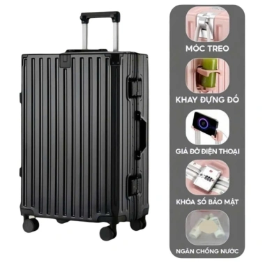 Vali kéo du lịch Rio nhôm, khóa mã số, cổng USB, size 20-28, chỉ 399k - sinh viên du học