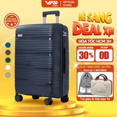 Vali Kéo Du Lịch VALINY VNY06 2 Size 20-24inch Nhựa PP Dẻo Bảo Hành Trọn Đời