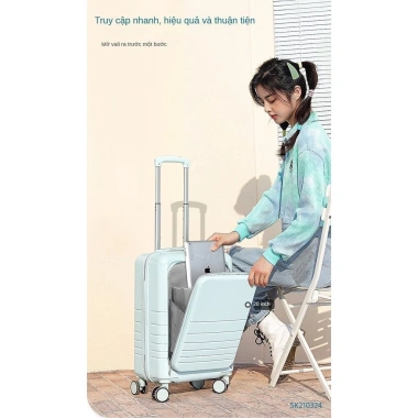 Vali kéo mở nắp trước 20-24 inch mật mã, xoay 360, tách khô ướt, dung lượng lớn - Giá 957.000