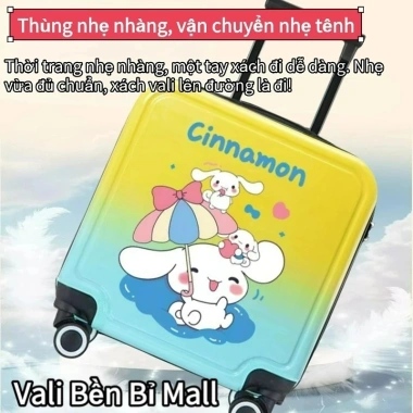 Vali kéo trẻ em size 22/24 chòi chân ngồi được - Mickey Mouse, B.DUCK, Eggy Party - hàng chính, giá ưu đãi 1,115,000₫