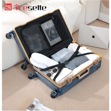 Vali khoá sập 24 inch TRESETTE nhôm kèm ổ sạc móc treo đồ nhập khẩu Hàn Quốc 3