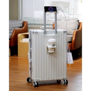 Vali khung nhôm khóa sập cao cấp, bản tay da, size 20/24 inch - Giá chỉ 750.000đ