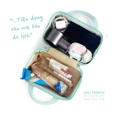 Vali Mini 10 inch Xanh - Nhẹ, Bền, Dễ mang, Giá ưu đãi 150.000đ 4 Vali Mini 10 inch Xanh - Nhẹ, Bền, Dễ mang, Giá ưu đãi 150.000đ 4
