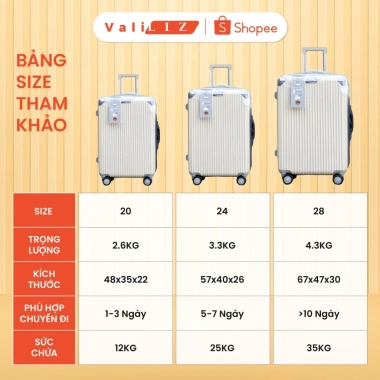 Vali nhôm 20/24 - Bịt 4 góc, chống va đập, Valiliz TSG7, BH 5 năm, giảm 22% còn 398.000₫ 2 Vali nhôm 20/24 - Bịt 4 góc, chống va đập, Valiliz TSG7, BH 5 năm, giảm 22% còn 398.000₫ 2