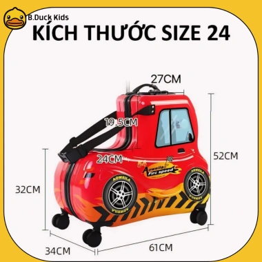 Vali ôtô ngồi bé 24 in màu đỏ, bánh xe, khóa, bảo hành 24 tháng - 2 triệu 4 Vali ôtô ngồi bé 24 in màu đỏ, bánh xe, khóa, bảo hành 24 tháng - 2 triệu 4