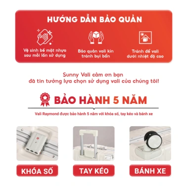 Vali SUNNY Raymond 20/24/28 inch nhôm PC+ABS, ngăn cốc, cổng sạc tiện ích - 1.06 triệu 8