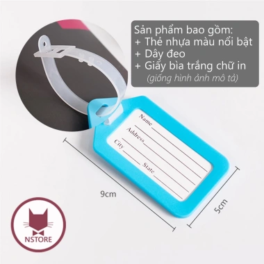 Vali Tag Thẻ Tên Treo Hành Lý Du Lịch - Dây Đeo An Toàn, Chống Thất Lạc, Bảo Vệ Hành Lý, Giá Chỉ 8.000đ