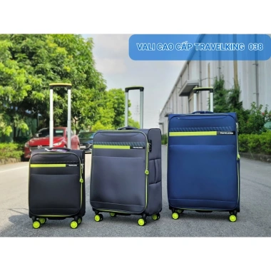Vali Travelking 038 Siêu Nhẹ Vải Dù Chống Nước Bảo Hành Trọn Đời Size 32 Cao Cấp