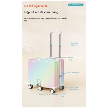 Vali trẻ em 2.025 mẫu mới 20inch có thể ngồi và đi hộp mật khẩu cho học sinh nam nữ - Giá ưu đãi 918.000đ