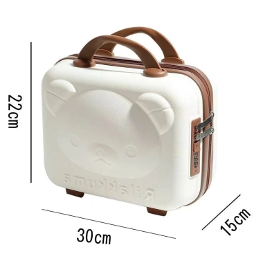 Vali xách tay mini hình gấu hoạt hình siêu nhẹ, ốp túi đựng mỹ phẩm - 118k