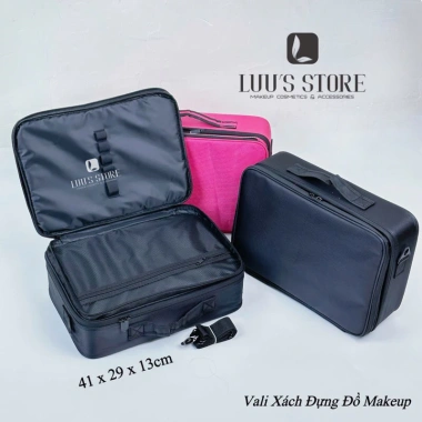 Vali xách trang điểm màu đen 41x29x13 cm - Vải Oxford Model 9.012 mới giá 320.000₫