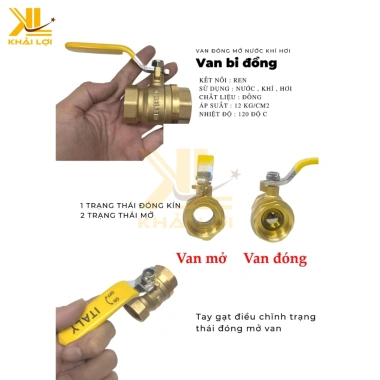 Van Bi Đồng Thau Tay Gạt Italy Ren 49-60 - Van đóng mở hơi, dầu, nước, chất lượng cao giá ưu đãi 8 Van Bi Đồng Thau Tay Gạt Italy Ren 49-60 - Van đóng mở hơi, dầu, nước, chất lượng cao giá ưu đãi 8