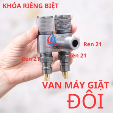 Van cấp nước máy giặt tự ngắt, ren 21-27 (25mm), đầu nối nhanh T-F, chặn nước chuyên dụng 5