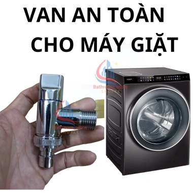 Van cấp nước máy giặt tự ngắt, ren 21-27 (25mm), đầu nối nhanh T-F, chặn nước chuyên dụng 7