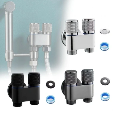 Van Điều Khiển Vòi Nước Hợp Kim 2 Đường Ra Tắt Mở Độc Lập Phòng Tắm, 79,083 VND 2