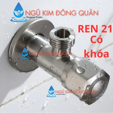 Van F khóa bồn cầu inox SUS 304, chia nước, ren 21, van T nhựa, chịu ăn mòn, giá tốt 4