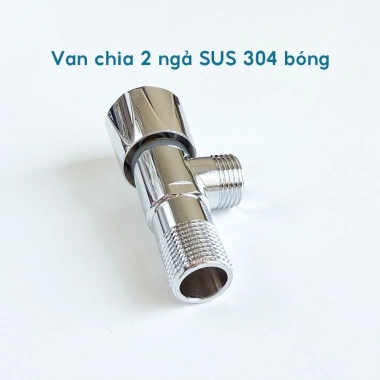 Van Nước 2 Cổng Chia Đường Nước, Van Giảm Áp Inox 304 Dùng cho Vòi Xịt Vệ Sinh và Bồn Cầu