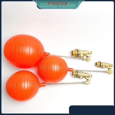 Van Phao Đồng STB Ren 21-27-34 - Phao Cơ Ngắt Nước, Bóng Nhựa Cam, Giá 40.000đ Giảm 10.800đ
