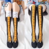Vàng Chân Gà Tất Nữ Đầu Gối Dài Hoạt Hình 3D In Cotton - Tất Cao Giá 53.244k 3