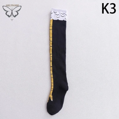 Vàng Chân Gà Tất Nữ Đầu Gối Dài Hoạt Hình 3D In Cotton - Tất Cao Giá 53.244k