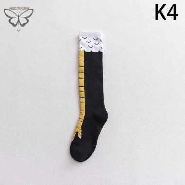 Vàng Chân Gà Tất Nữ Đầu Gối Dài Hoạt Hình 3D In Cotton - Tất Cao Giá 53.244k