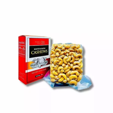 Vàng Hạt Điều Rang Ít Muối 500g - Nguyên hạt, Tróc vỏ, Túi hút không, Quà Tết