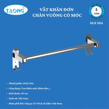 Vát Khăn Đơn Chân Vuông 40-60cm Móc Inox 304 - Giá chỉ 140.000 VND, giảm giá hấp dẫn 3 Vát Khăn Đơn Chân Vuông 40-60cm Móc Inox 304 - Giá chỉ 140.000 VND, giảm giá hấp dẫn 3