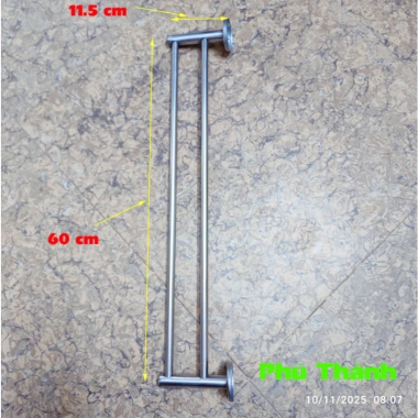 Vắt Khăn Nhà Tắm Inox 304 Đôi - Giá Khăn Treo Không Gỉ, Sáng Bóng, Giá 55k