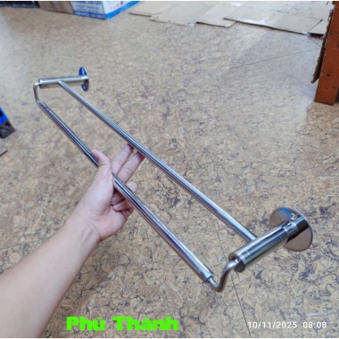 Vắt Khăn Nhà Tắm Inox 304 Đôi - Giá Khăn Treo Không Gỉ, Sáng Bóng, Giá 55k