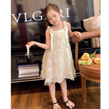 Váy 2 Dây Lông Vũ Cao Cấp cho Bé Gái 7-44kg - Kem House Giá Ưu Đãi 119.000 VND 3