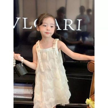 Váy 2 Dây Lông Vũ Cao Cấp cho Bé Gái 7-44kg - Kem House Giá Ưu Đãi 119.000 VND 4