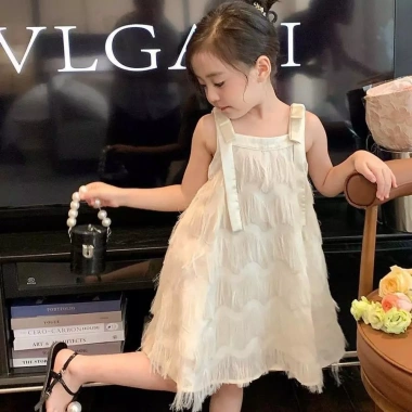 Váy 2 Dây Lông Vũ Cao Cấp cho Bé Gái 7-44kg - Kem House Giá Ưu Đãi 119.000 VND 8