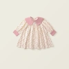 Váy Babydoll họa tiết hoa tay dài cho bé gái hồng xanh, vải mềm mại, giảm giá 209k 2