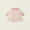 Váy Babydoll họa tiết hoa tay dài cho bé gái hồng xanh, vải mềm mại, giảm giá 209k 4