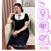 Váy Bầu Công Sở Đen Cổ Đức Trắng, Thiết Kế Bảo Ngọc, Dáng Suông Không Nhăn, Giá 349k