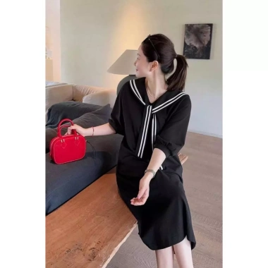 Váy bầu công sở MYLA dáng xuông cổ thủy thủ tay lỡ - Siêu thoải mái, giảm giá 290k