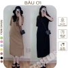 Váy bầu thời trang BAUOII V52 - Đầm công sở thun tăm nhiều màu, giảm giá 159k