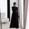 Váy bầu thun gân dài tay công sở free size, dáng A ấm áp, mịn màng, body 661 - 155k 9