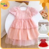Váy bé gái 10-25kg Đầm công chúa tay phồng dễ thương, xinh xắn Giá chỉ 214.500đ