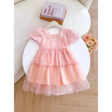 Váy bé gái 10-25kg Đầm công chúa tay phồng dễ thương, xinh xắn Giá chỉ 214.500đ 3