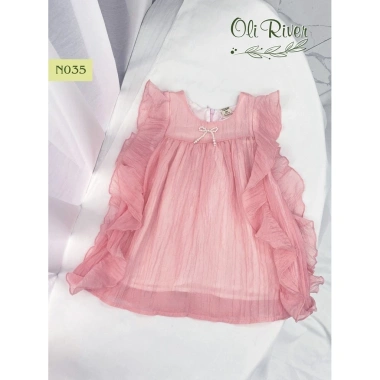 Váy bé gái 11-37kg: Tơ nhăn Oli River, Thô tay bồng M036, Sofia Candy - Giá 225k 2