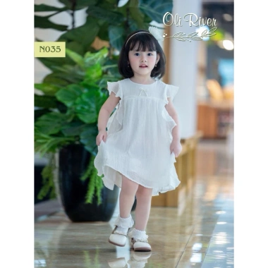 Váy bé gái 11-37kg: Tơ nhăn Oli River, Thô tay bồng M036, Sofia Candy - Giá 225k 6