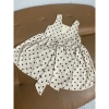 Váy bé gái 12-38kg màu nâu nhạt lụa bi mango nơ xinh, phù hợp bé tròn - 122.120₫ 3