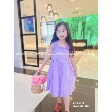 Váy bé gái 13-28kg tay tiên xẻ lưng nơ, chất thoáng mát, VHAN866 VHAN912 - 195k 10
