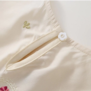 Váy bé gái babydoll thêu hoa nhí tay bo chất liệu an toàn, sang chảnh 223.000₫