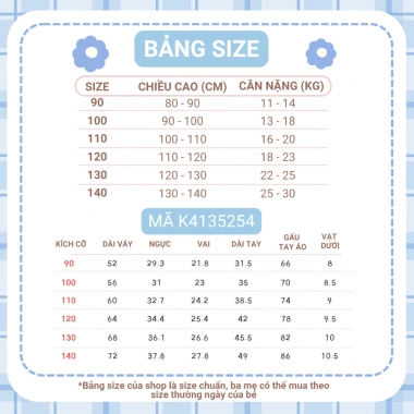 Váy bé gái babydoll thêu hoa nhí tay bo chất liệu an toàn, sang chảnh 223.000₫