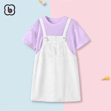Váy bé gái BabyloveGO đầm yếm kaki mềm nhẹ, cho bé 10-45kg chỉ 159.000₫