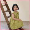Váy Bé Gái Chấm Bi Cổ Bẻ Dáng Suông Xòe - Vải Mềm Mát, Vintage, Giá Sale 182k 4
